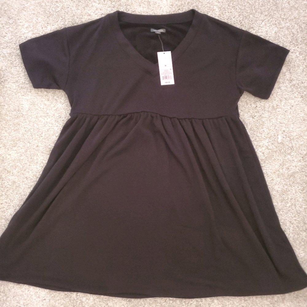 Short sleeve baby doll sweatshirt dress